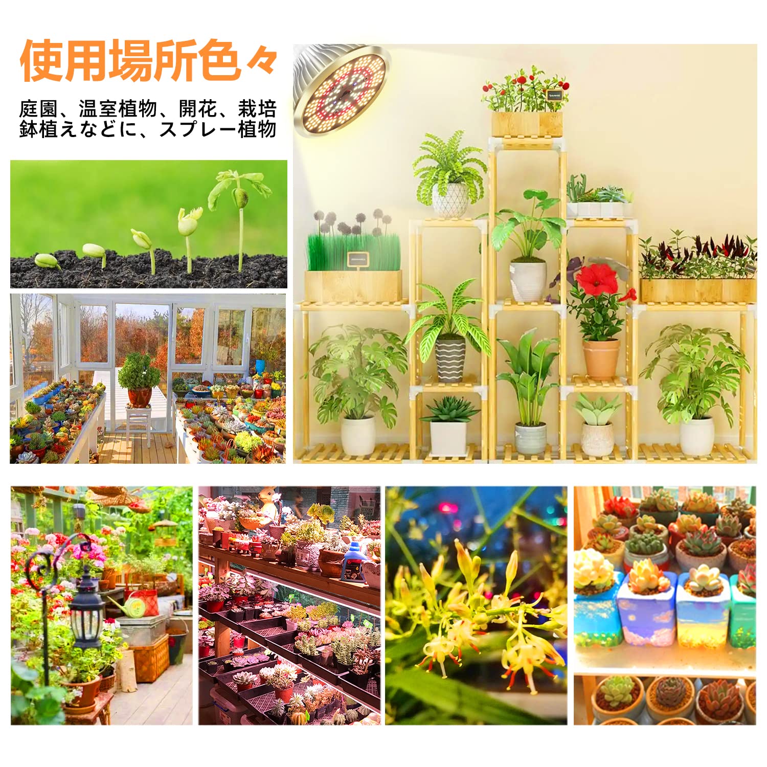 LED植物育成ライト 150W相当５個セット&おまけ付き Amazon | 植物育成ライト LED 150W相当 植物育成用ランプ フル