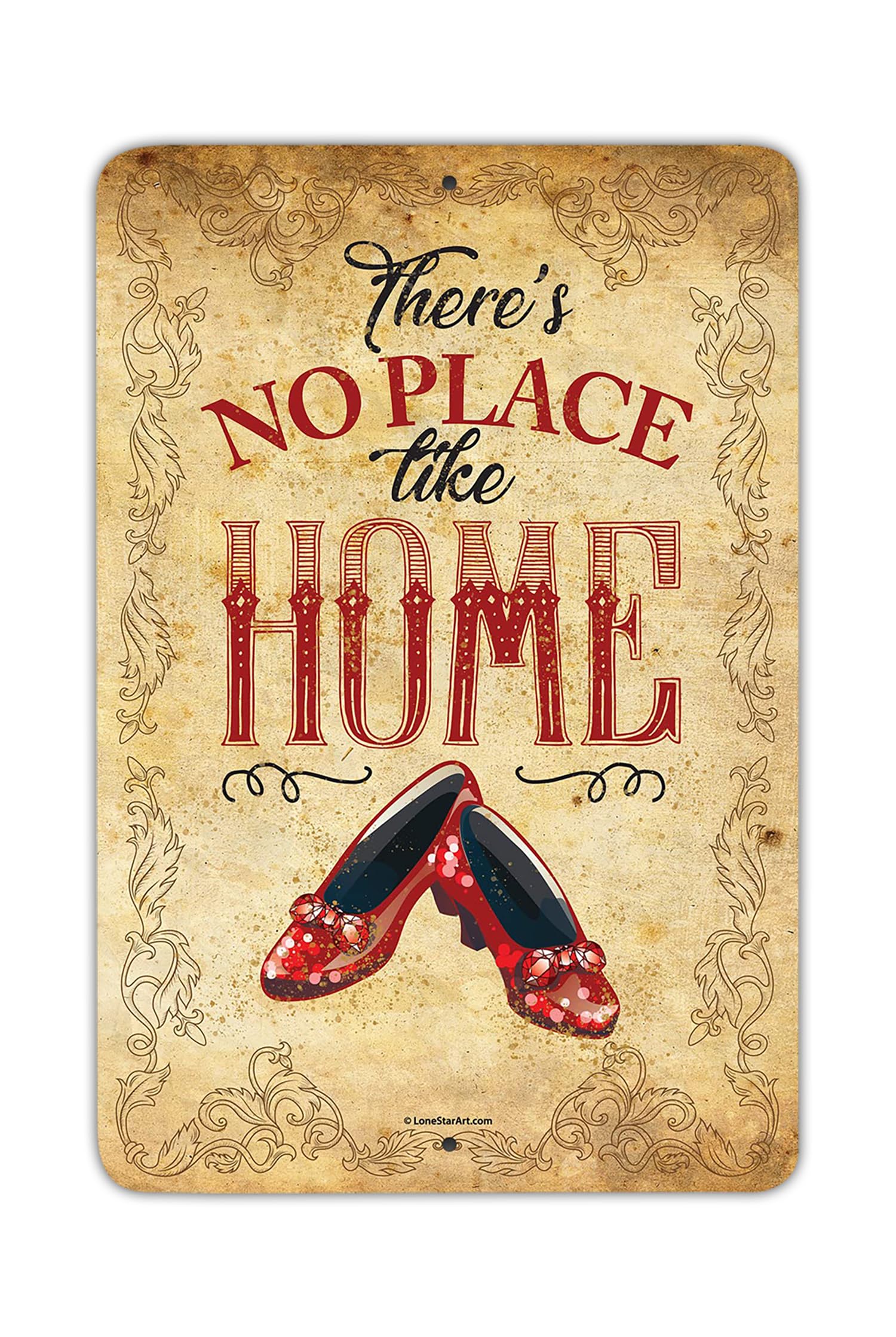 Wizard of Oz Decorations - There's No Place Like Home - Metal Sign - Use Indoor/Outdoor - Metal Wizard of Oz Poster - Great Wizard of Oz Gifts, Dorothy Decoration, Wizard of Oz Party Decoration