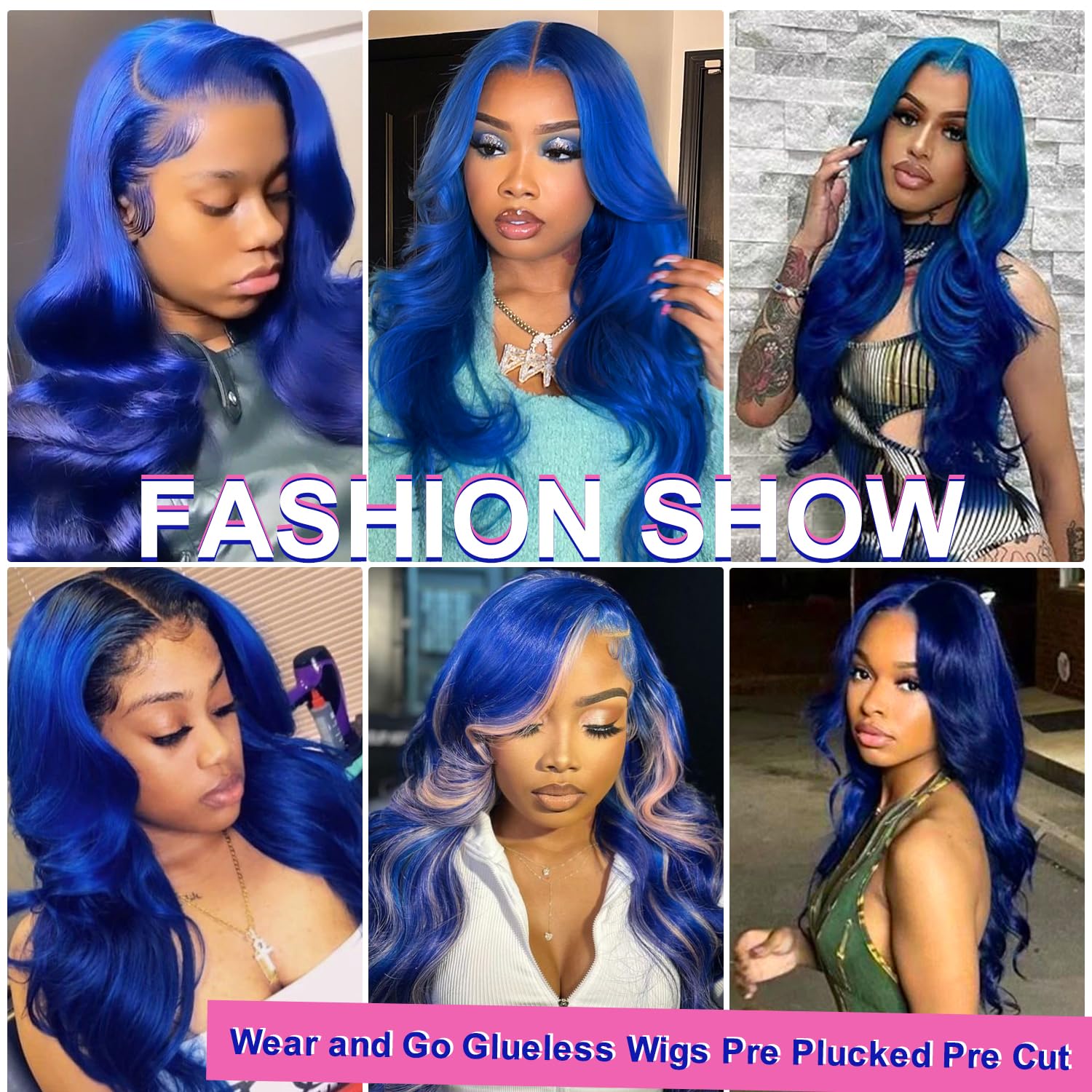 22” Blue Glueless Frontal wig Amazon.com : YMS Dark Blue 13x4 HD Lace Front Wigs Human  main image 3
