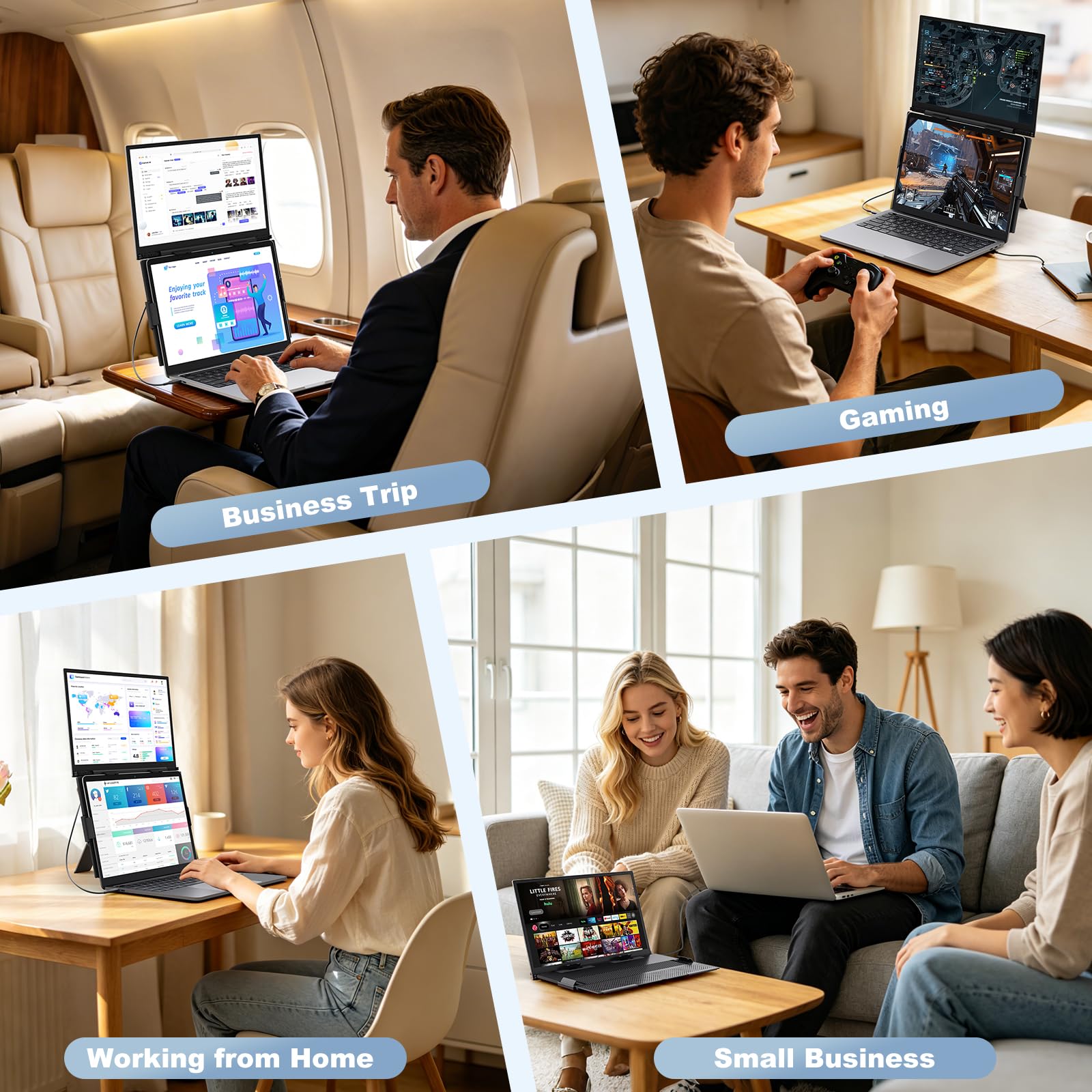 KEFEYA Monitor Portátil 14 Pulg Ultra-Ligero FHD 1080P IPS para PC 13-17.3"