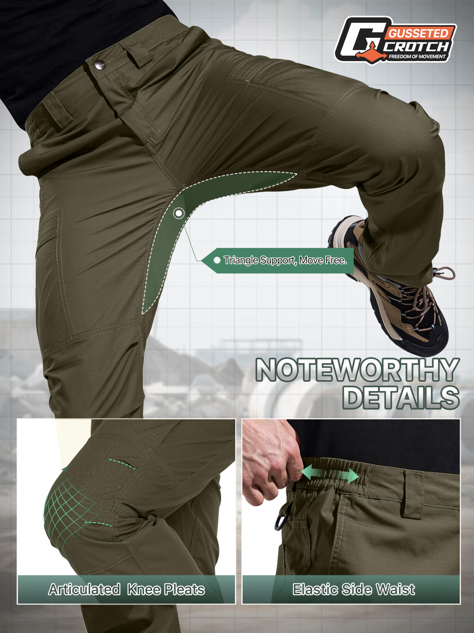 FREE SOLDIER pantalones cargo para hombre resistentes al agua Ripstop tácticos de trabajo ligeros senderismo aire libre clásico