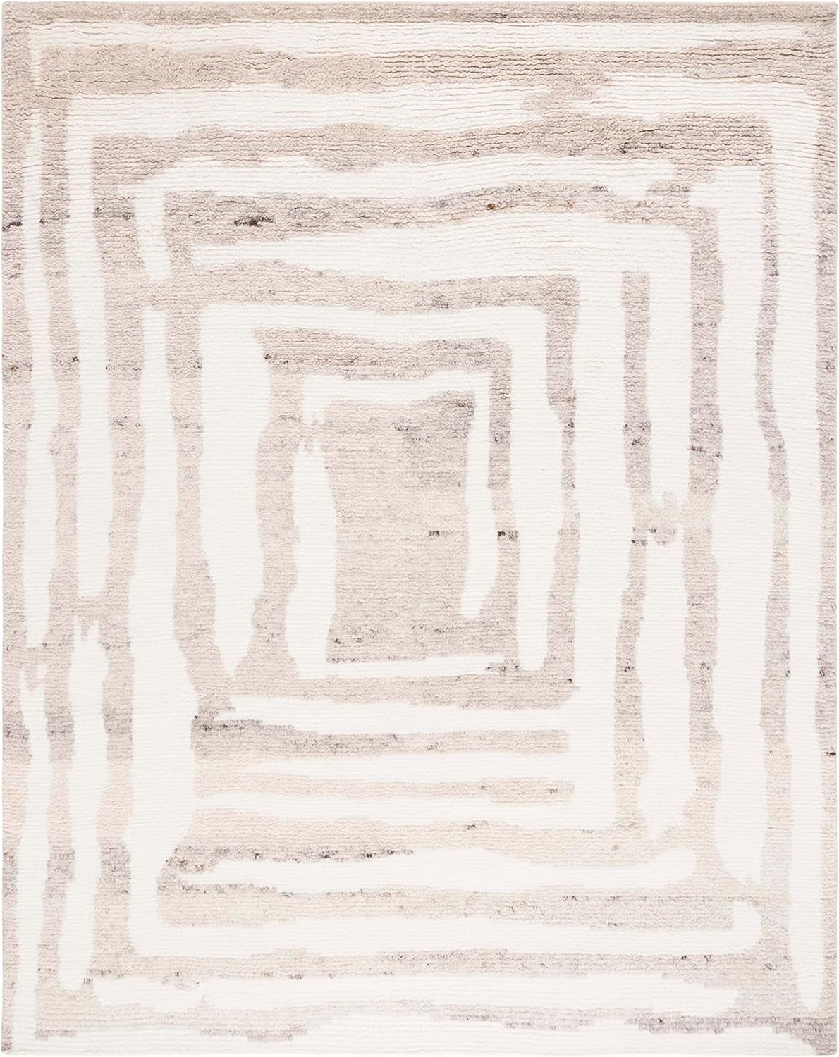SAFAVIEH Area Rug 8x10 - Casablanca Collection - Large - Ivory & Beige, Hand-Knotted New Zealand Wool, Ideal for Living Room, Bedroom, Dining Space (CSB541B)