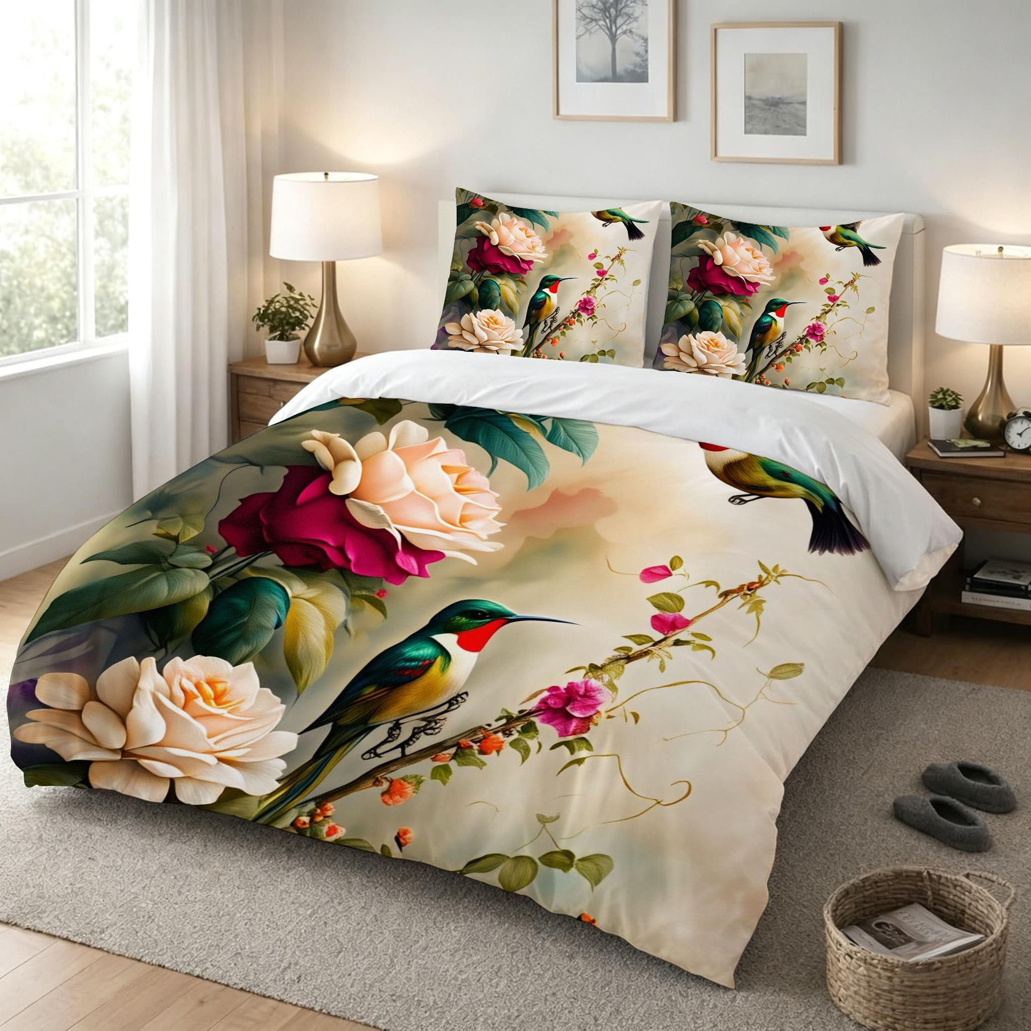 Copripiumino Matrimoniale Peonia Bianca 260x240, ZE3294