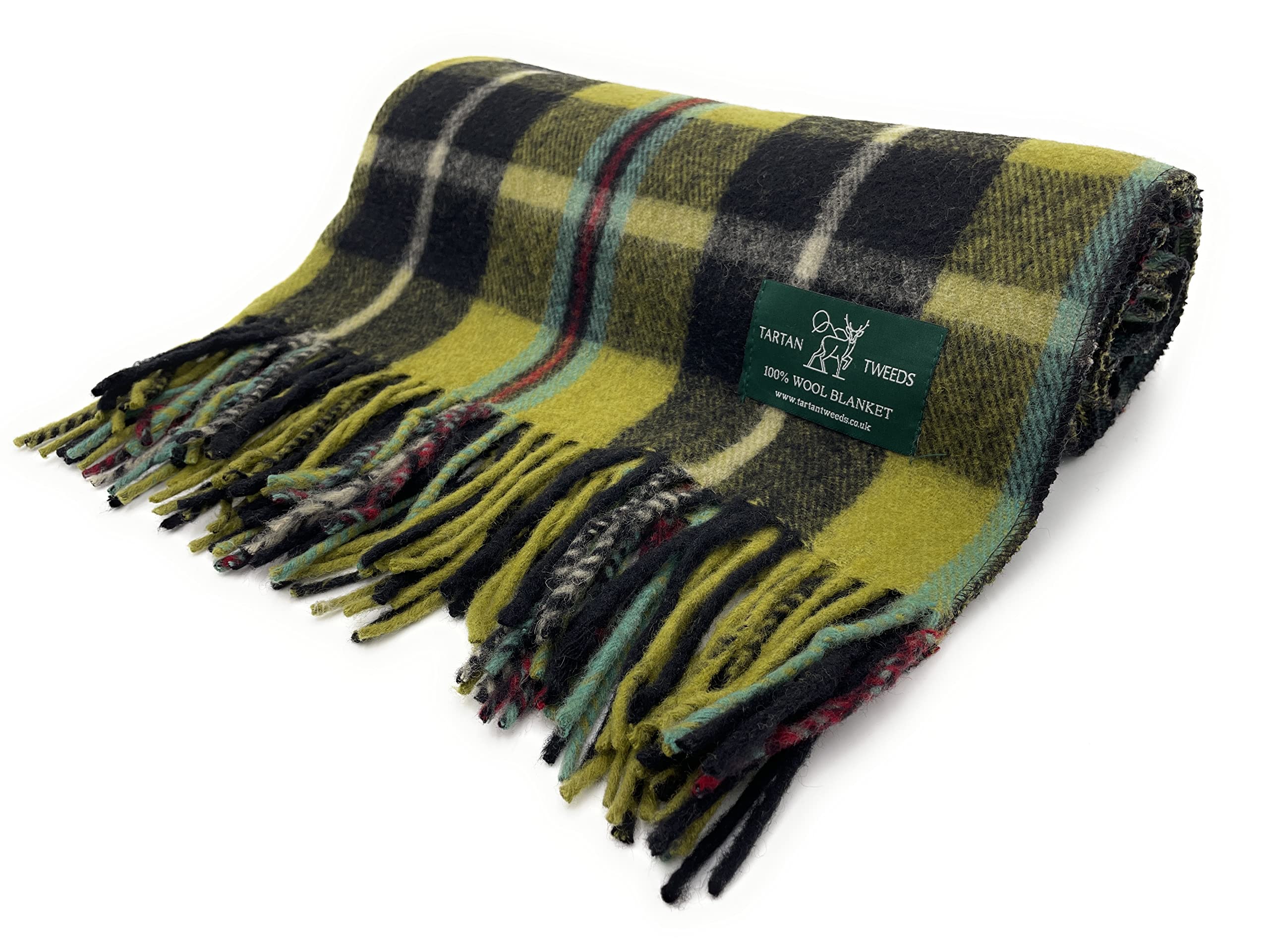 Tartan Wool Blanket, Cosy Warm, Bed or Sofa Throw (Cornish National, Knee)