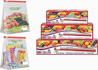 Shalimar Zip 'N' Slider Bag Combo Pack Size (Small + Medium + Large) Zip Lock/Vegetable/Fridge/MultiPurpose Storage Bag (Pack of 45 Bags) Reusable and Reclosable with Slider Lock