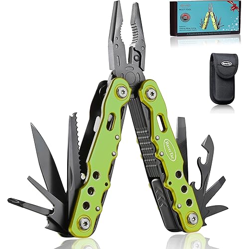 RoverTac 14 in 1 Multitool - Knife, Pliers, Screwdrivers, Saw, Bottle Opener - Perfect for Camping, Survival, Hiking, Repairs