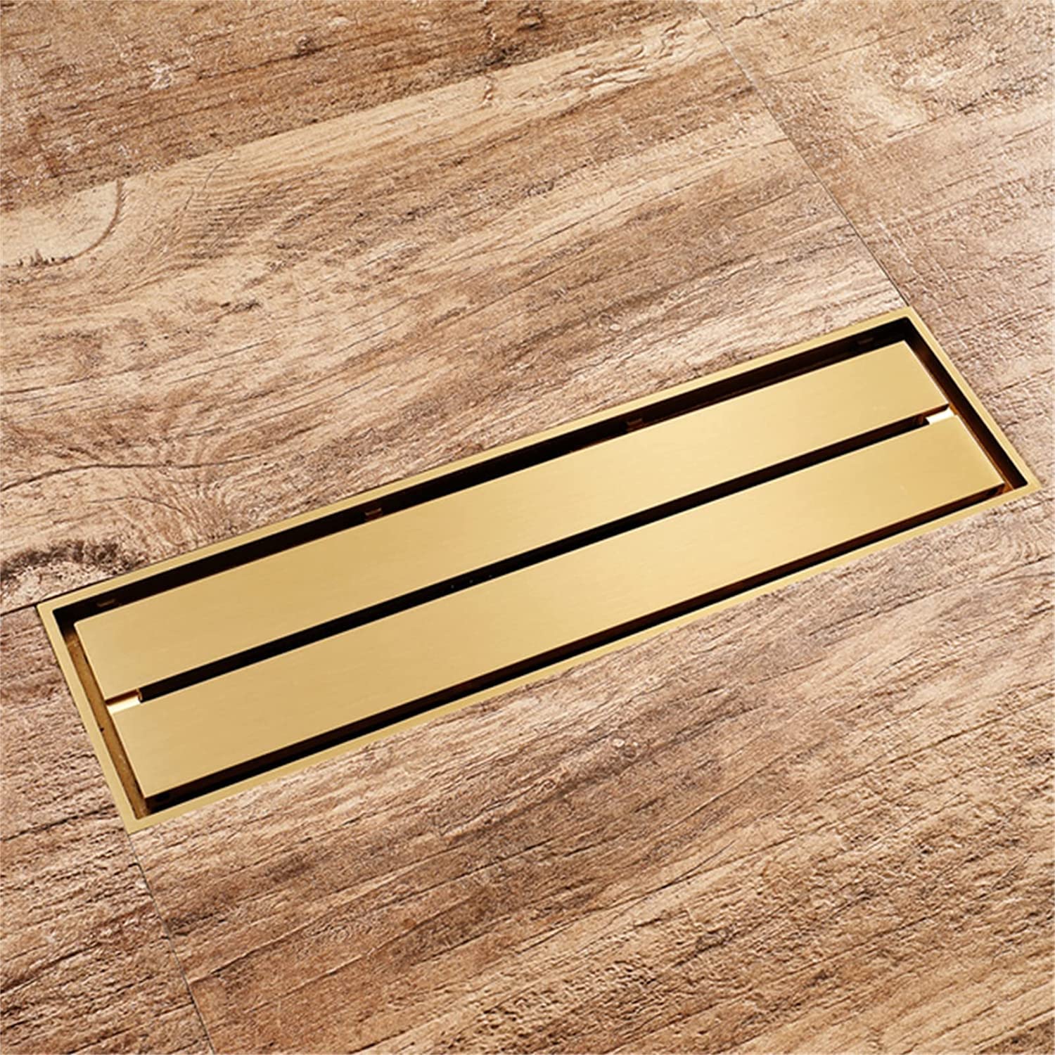 Drain de douche rectangulaire en acier inoxydable or pour salle de bain