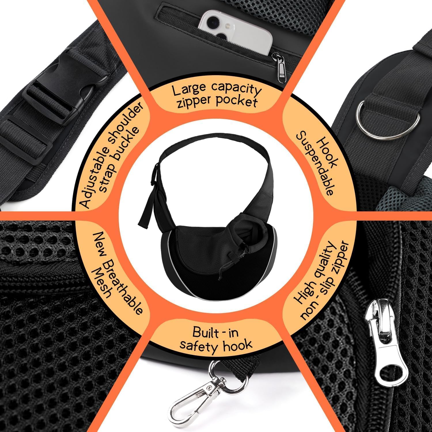 YUDODO Transportador de malla transpirable para perros y gatos