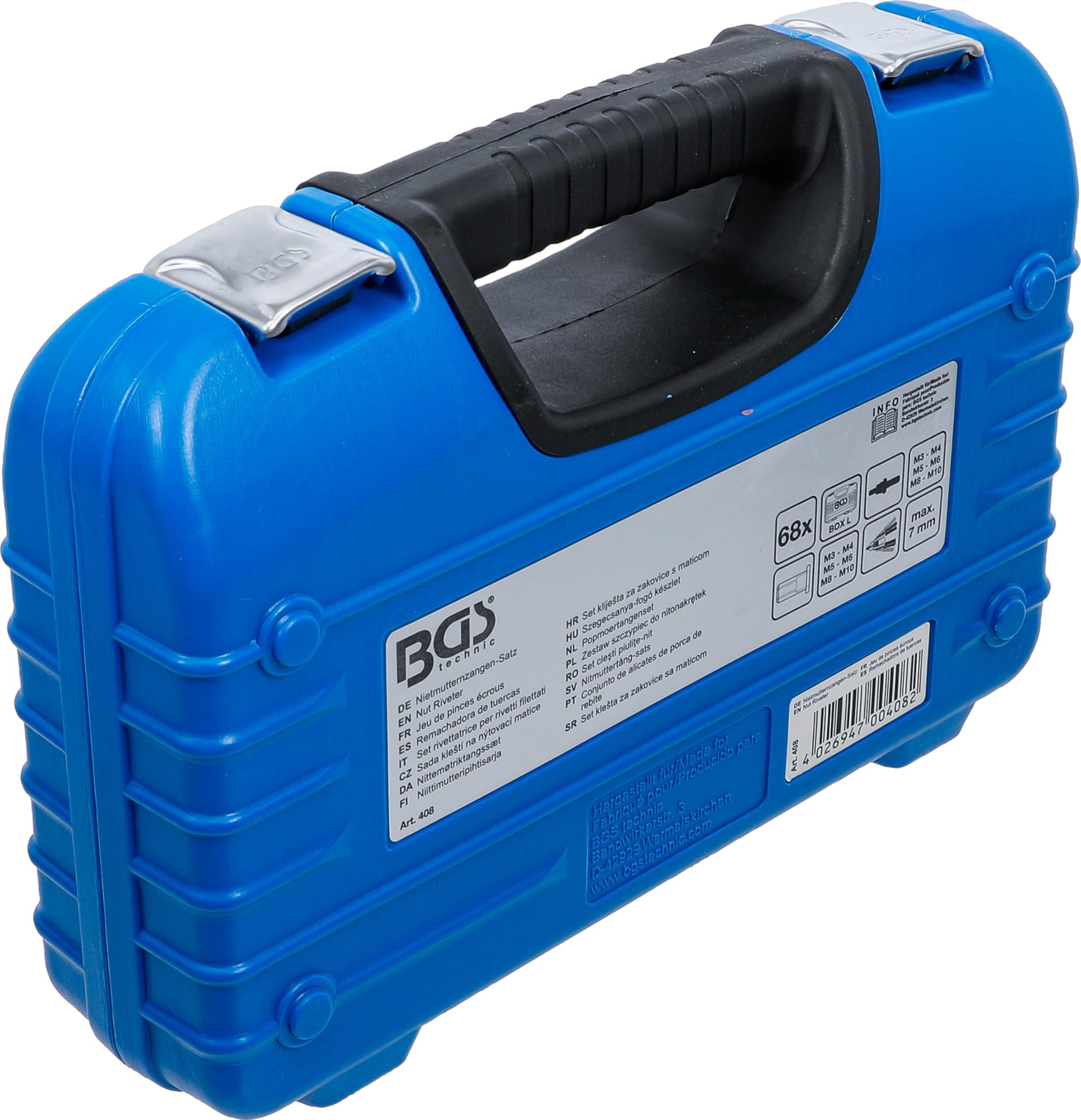 BGS 408 | Set rivettatrice per rivetti filettati | M3 - M10 | 68 pz.
