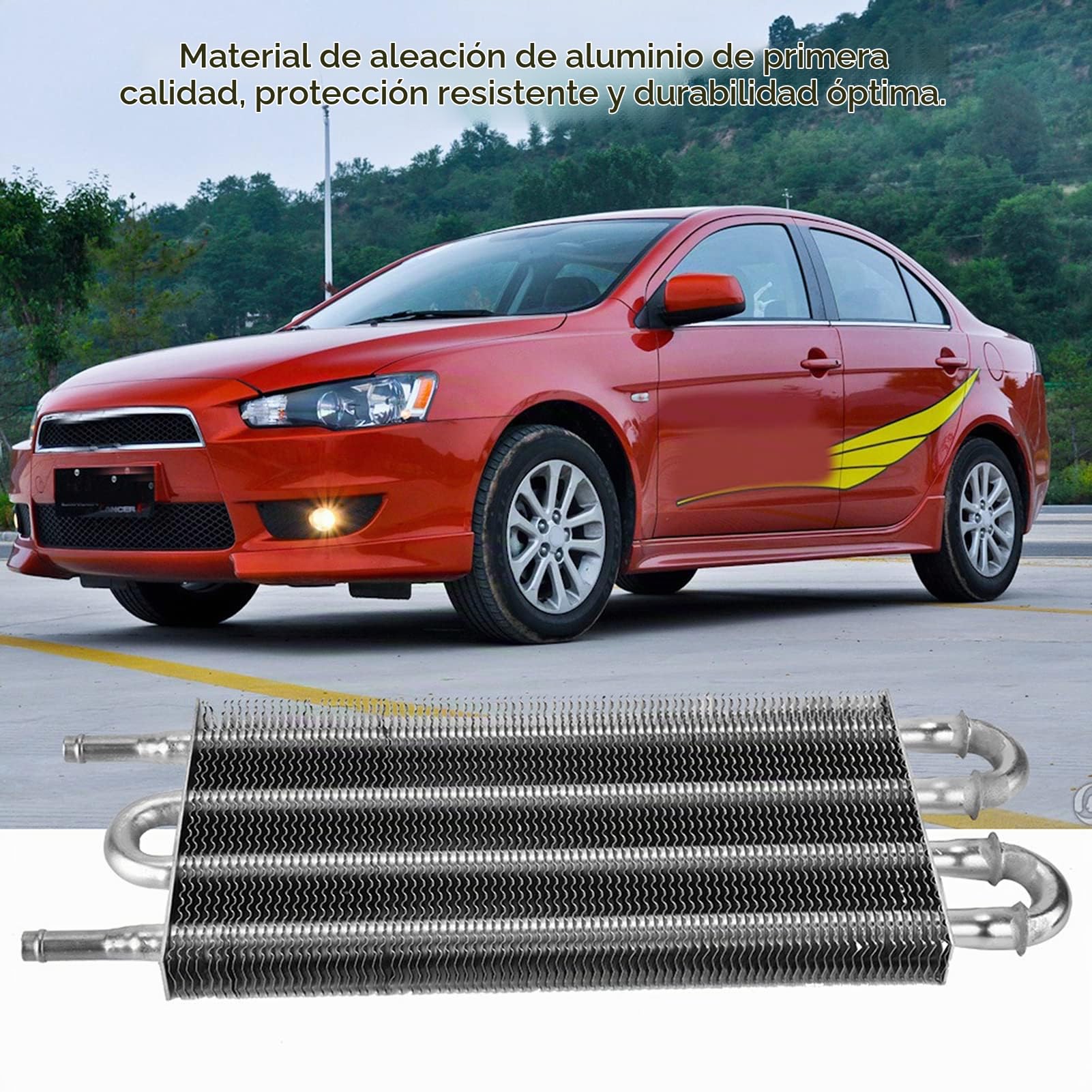 Kit de enfriador de aceite para automóvil, convertidor de radiador automático-manual de 4 filas para automóvil, equipo de enfriador de aceite de transmisión de dirección asistida remota
