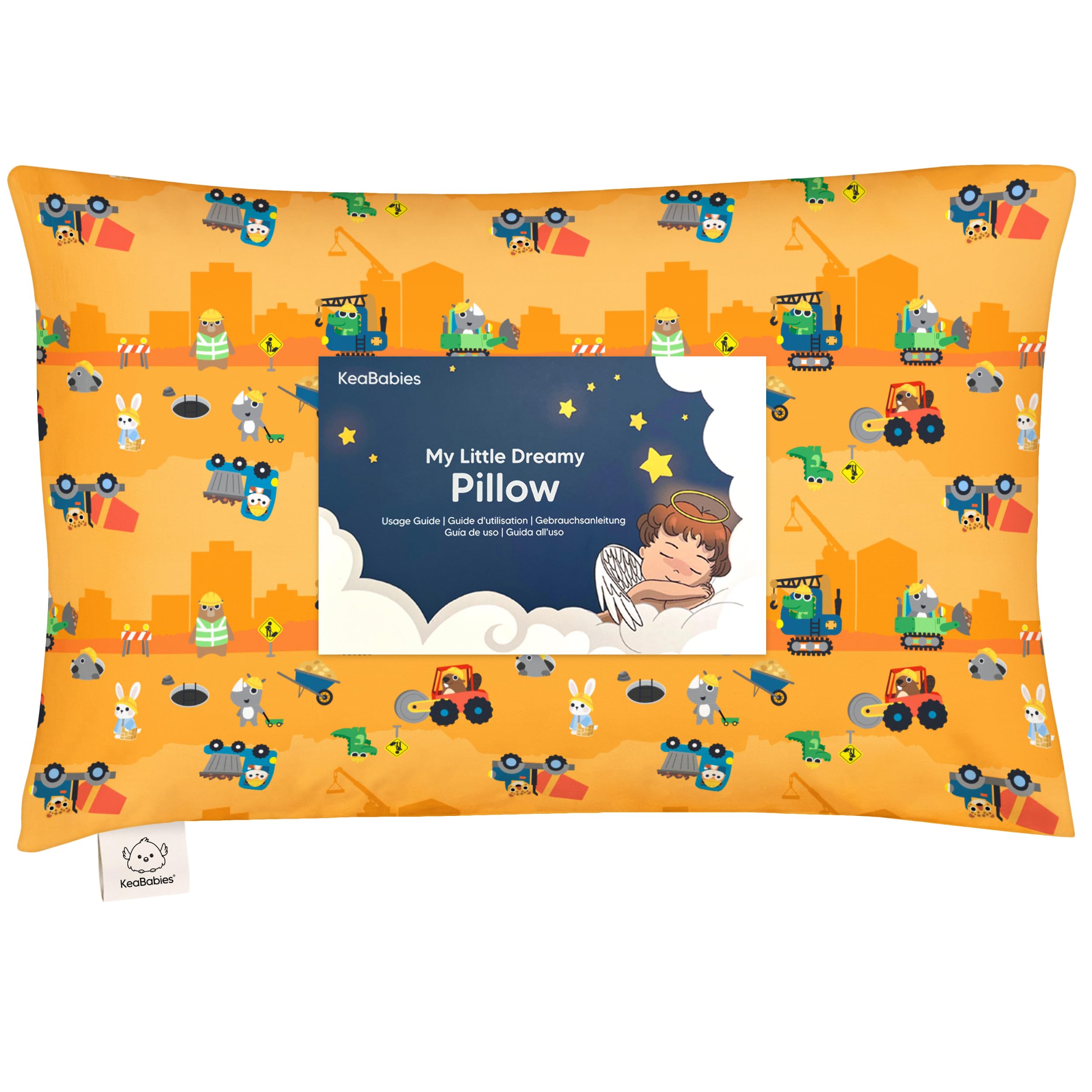 Toddler Pillow with Pillowcase - 13x18 My Little Dreamy Kids Travel Bed Pillows for Sleeping,Organic Cotton Small Pillowcase,Soft & Breathable,Machine