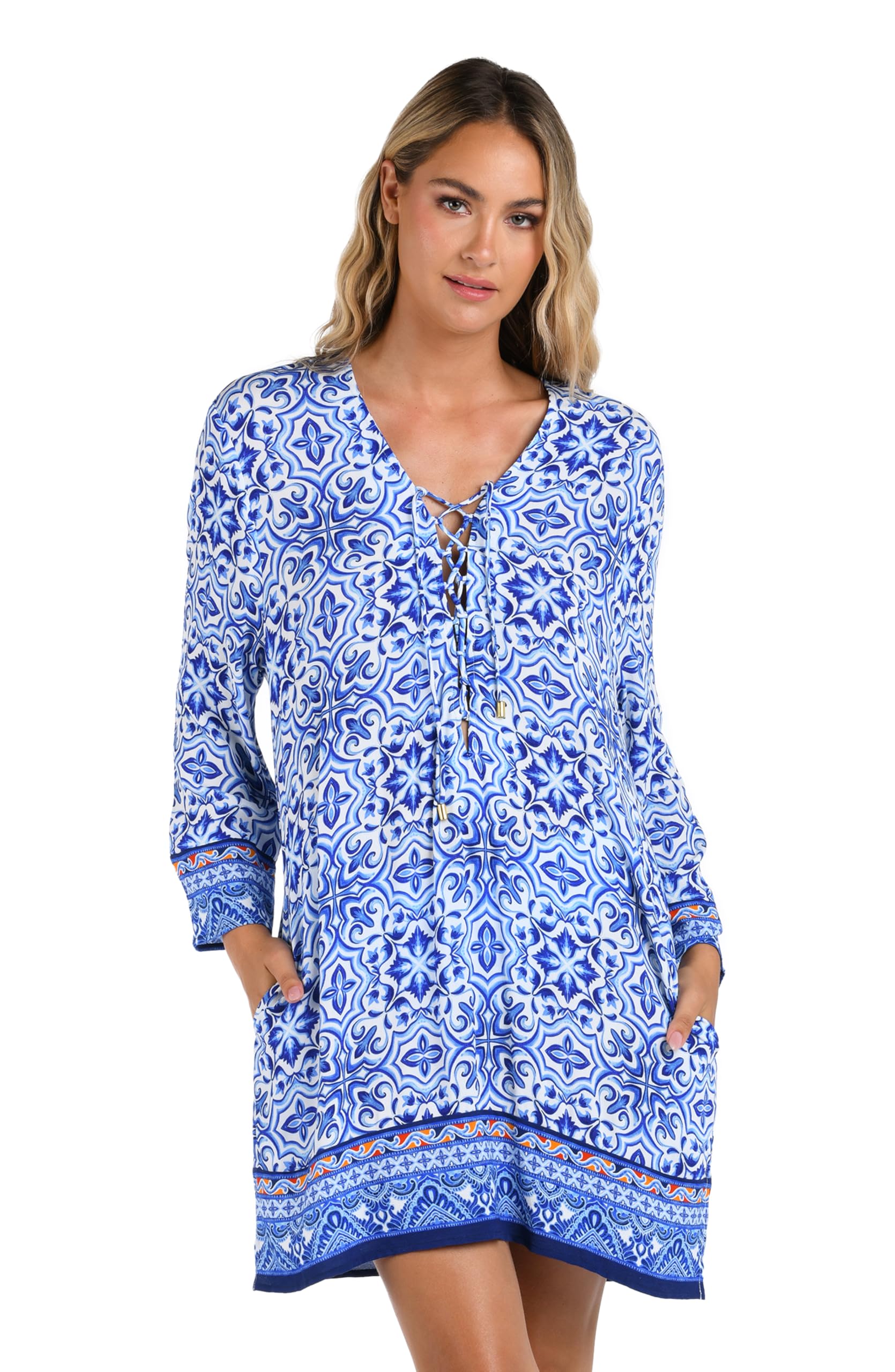 La Blanca Womens Tunic Swimsuit Cover UpSwimwear Cover Up