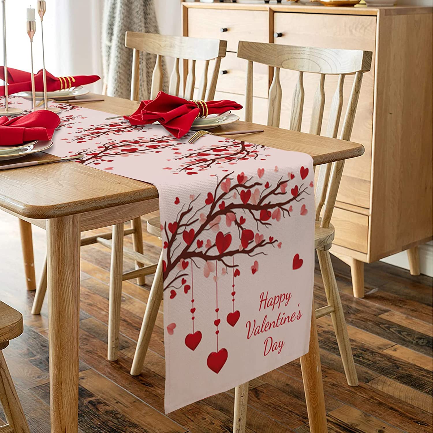 Amazon.com: Valentines Day Table Runners 13x70inch, Pink, Cotton