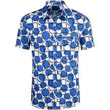 Mens Short Sleeve Mushroom Printed Aloha Hawaiian Shirts