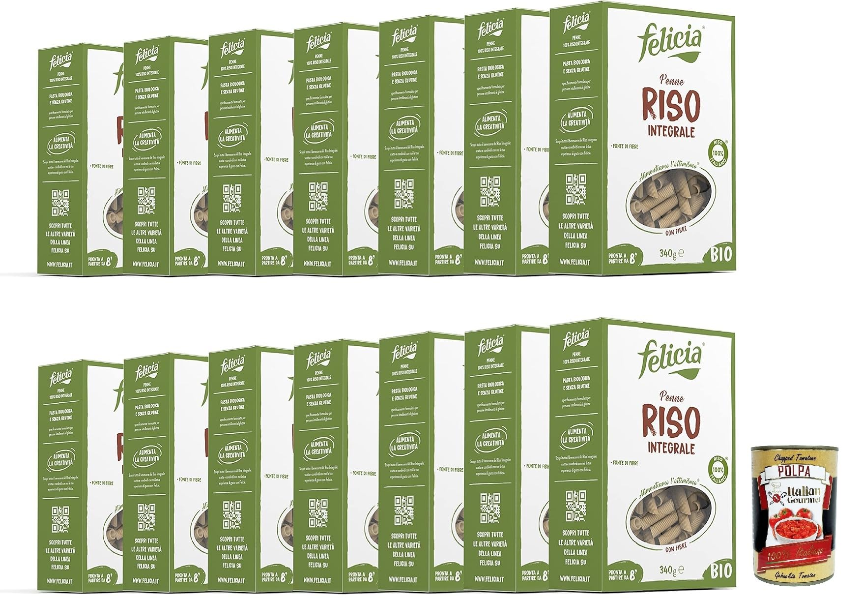 Italian Gourmet Penne Rigate Pasta di riso integrale glutenfrei 14 x 340g