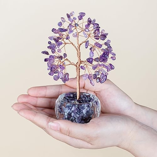 Miniatura 2 de ZenBless Árbol de dinero de cristal curativo de citrino, árbol de 7 chakras, árbol de la vida, cristales falsos, árbol bonsái, Feng Shui, Reiki,