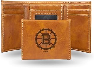 Rico Industries NHL - Cartera Plegable con Grabado láser, Color marrón