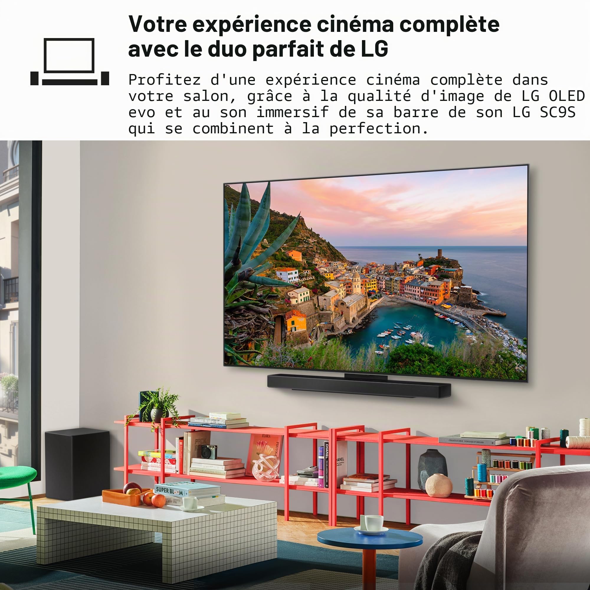 LG OLED83C5ELA Téléviseur, 83 ", 210 cm, 4K, OLED Evo AI (processeur AI α9 Gen8 4K, webOS 25, 120 Hz (VRR jusqu'à 144 Hz))
