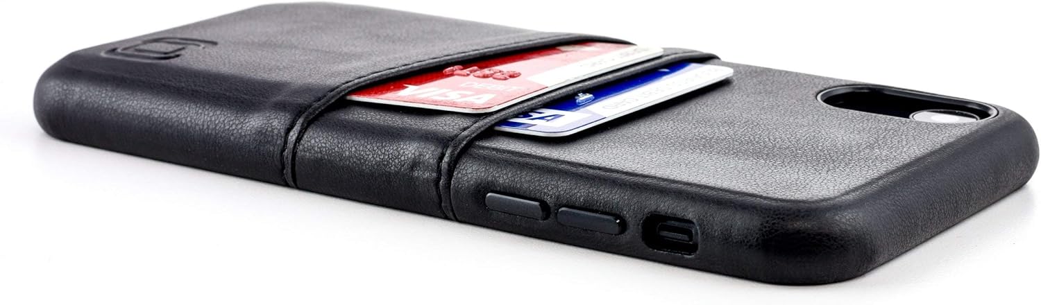 Dockem Wallet Case for iPhone XR: Built-in Metal Plate for Magnetic Mounting & 2 Credit Card Holders (6.1" Exec M2, Synthetic Leather, Black) - Image 5