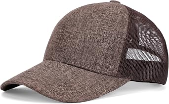 Blank Mesh Back Trucker Hat for Men and Women, Unisex Adjustable Snapback Baseball Cap, Adult Plain Classics Retro Hat
