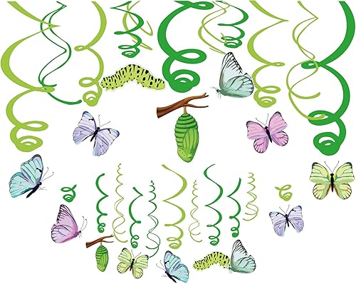 Adornos colgantes para fiestas de verano de 30 quilates con mariposas para niñas niños casa aula baby showers fiestas de novia vacaciones graduación