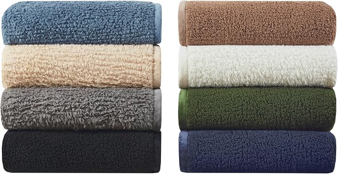 Woolrich Burlington Berber Blanket Super Soft, Cozy Lightweight Cover with Luxurious Velvet Binding, Modern Trendy All Season Bedspread Bedding-Set, Full/Queen: 90x90, Tan