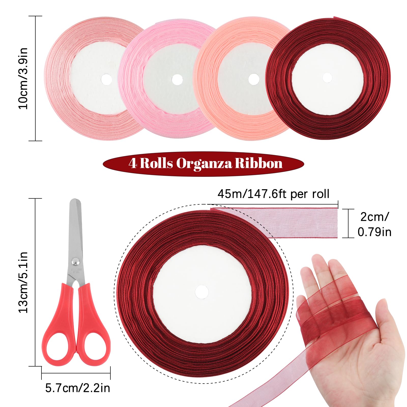 HANDI STITCH 3 STK Transparentes Schleifenband Orga Produktbild-Vorschau 8