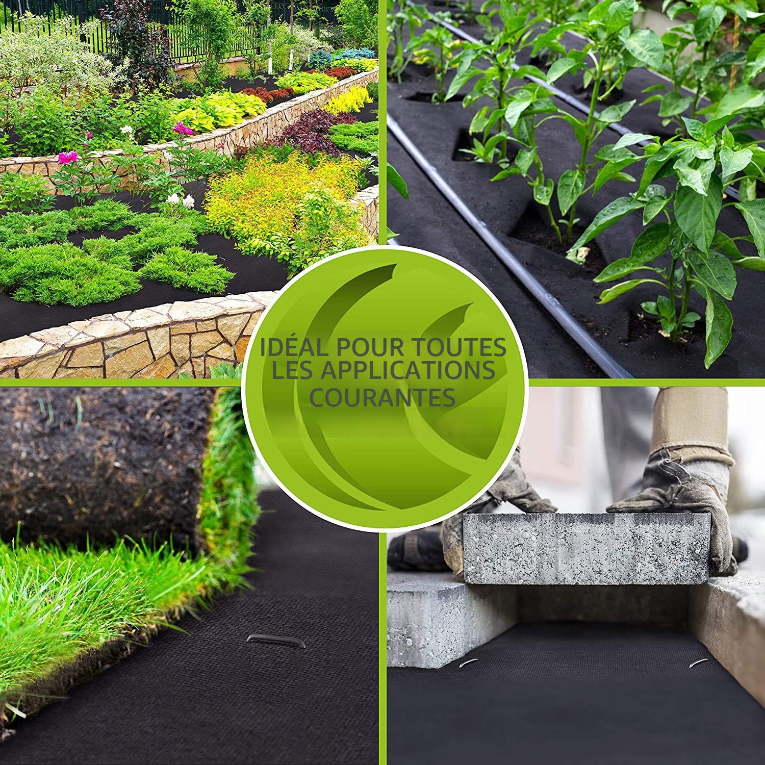 Non-tissé contre les mauvaises herbes 150g/m² - résistant à la déchirure, perméable à l'eau, haute stabilisation