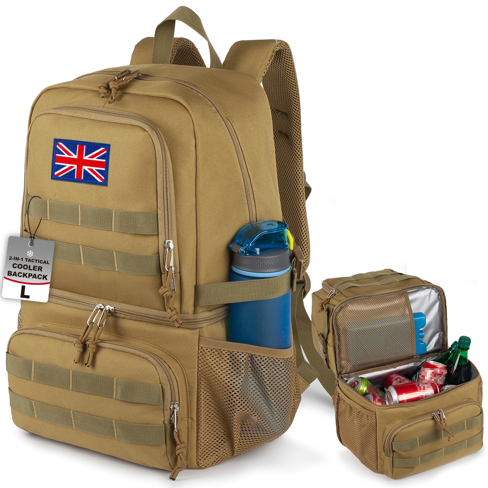 Tactical Double Deck Cooler Backpack for Men,Large Lunch Backpack With 2 Compartment,Soft Cooler Bag — image 1