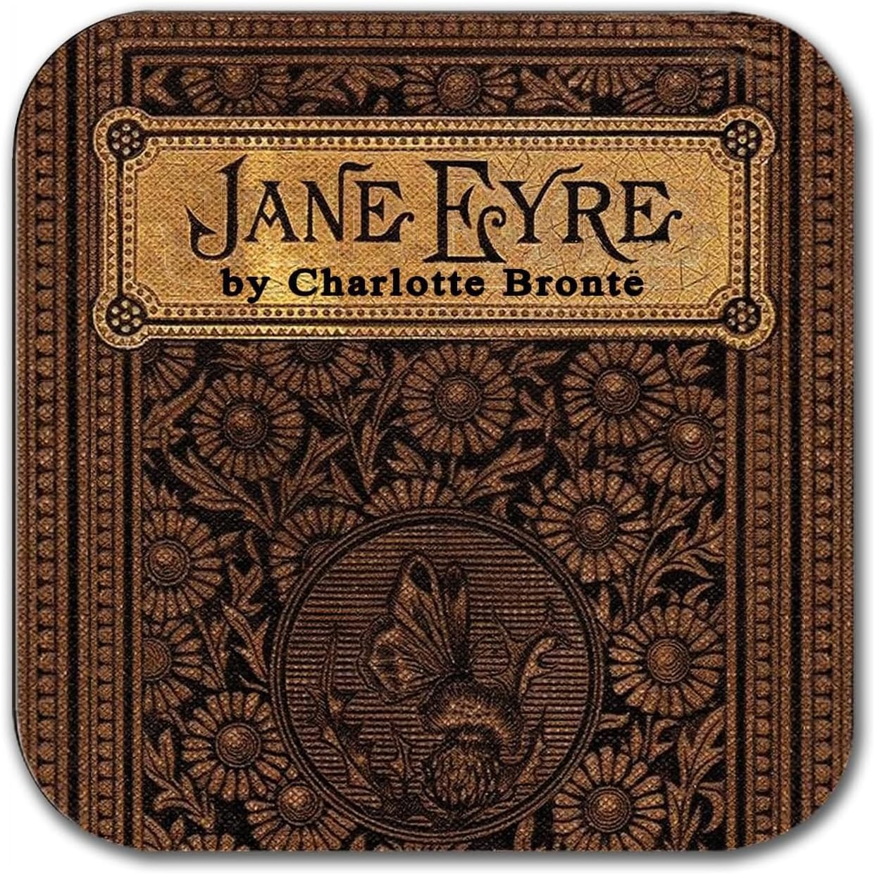 Bronte Sisters Literary Coasters, 6-Piece Set Featuring Classic Book Covers. Jane Eyre, Villette, Wuthering Heights, The Tenant of Wildfell Hall, Shirley, Agnes Grey. - Image 2
