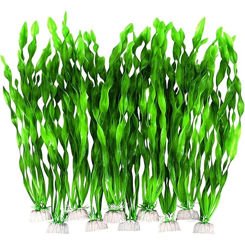 AQUANEAT Fish Tank Decorations,Fish Tank Plants, Aquarium Plants Plastic, 12Inch Tall Aquarium Plants, 10packs