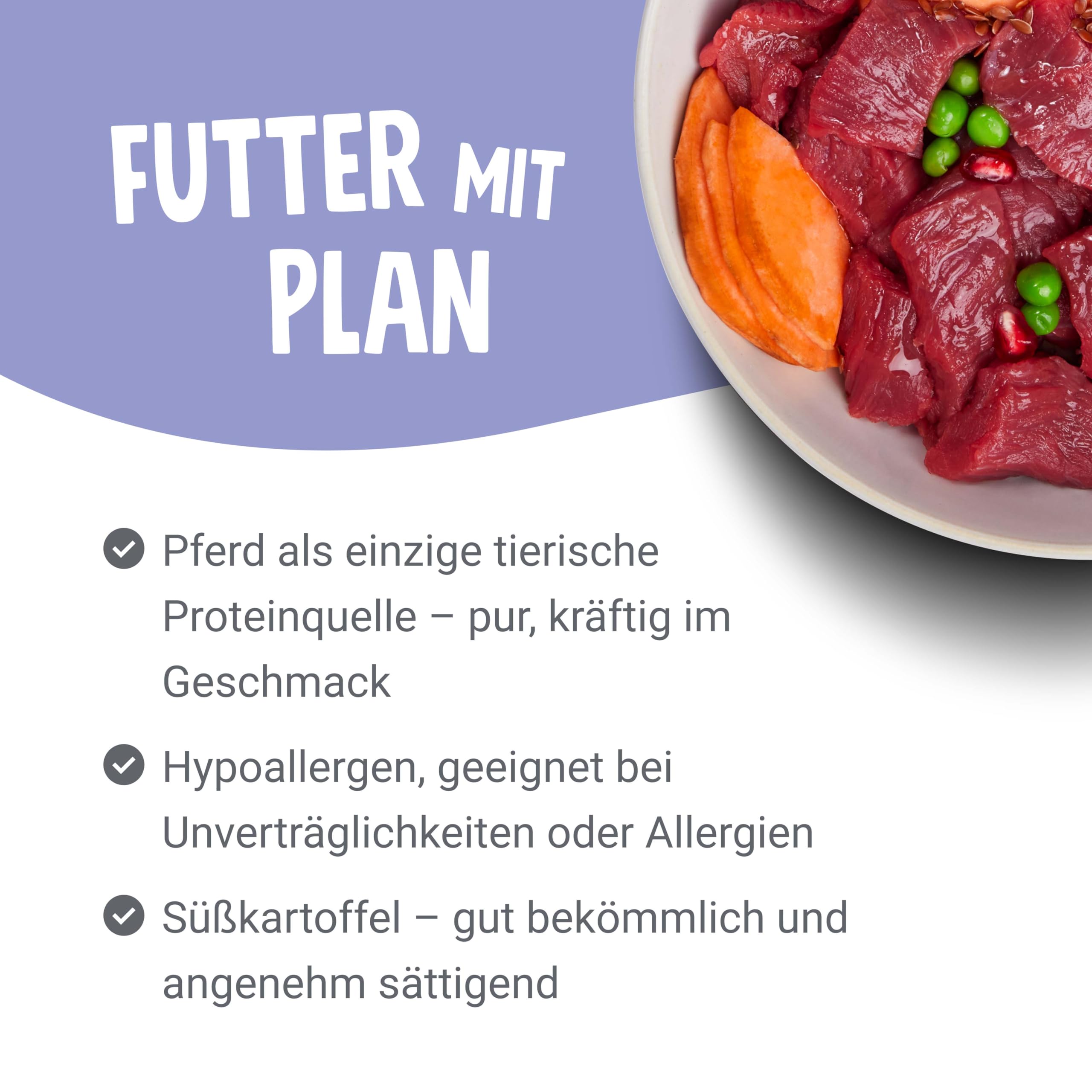 Pets Deli Hypocare Hunde Trockenfutter Pferd & Süßkartoffel, hypoallergen, monoprotein, ideal bei Unverträglichkeiten & Allergien, getreidefrei, ohne Zucker, 6kg, Premium Qualität