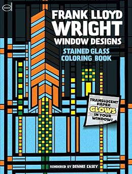 Frank Lloyd Wright Window Designs Stained Glass Coloring Book Dover Design Coloring Books