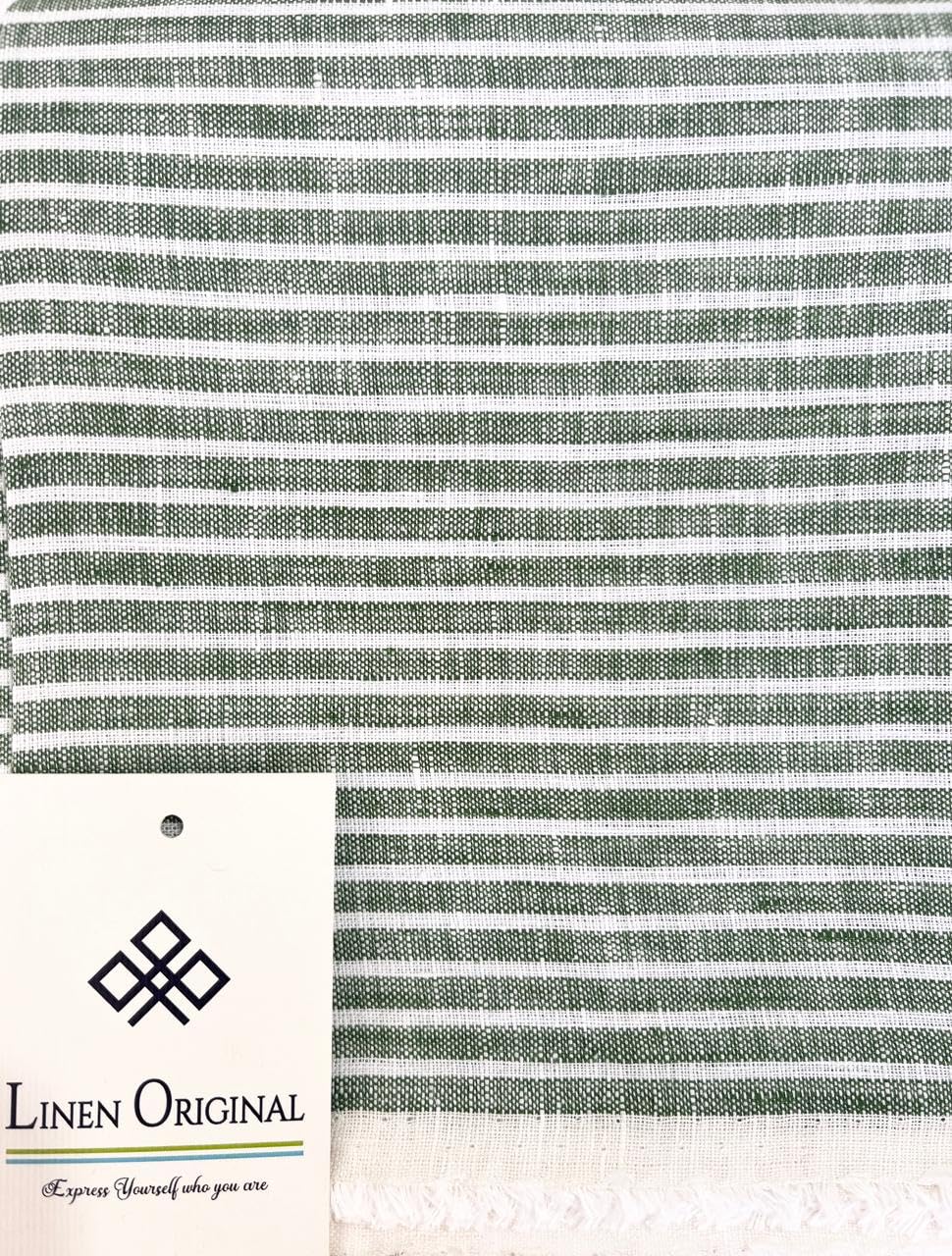 Linen Original - 100% Linen Fabric for Shirting and Kurti - 1.6 Meter - 60 LEA (Quantity - 1) (Dark Green, XL)-picture-44