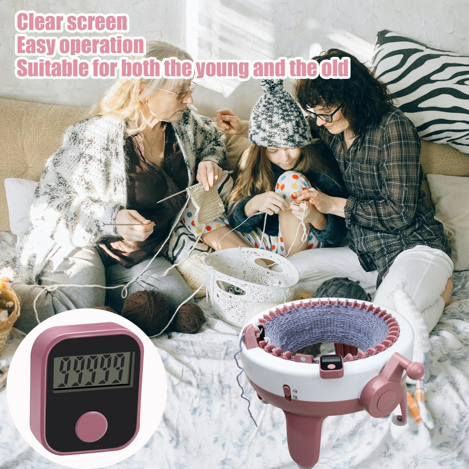 Contador de máquina de tejer, contador de filas para máquina de tejer circular, magnético acoplable, adecuado para contador digital de fila de agujas 32/40/48 (2 unidades)