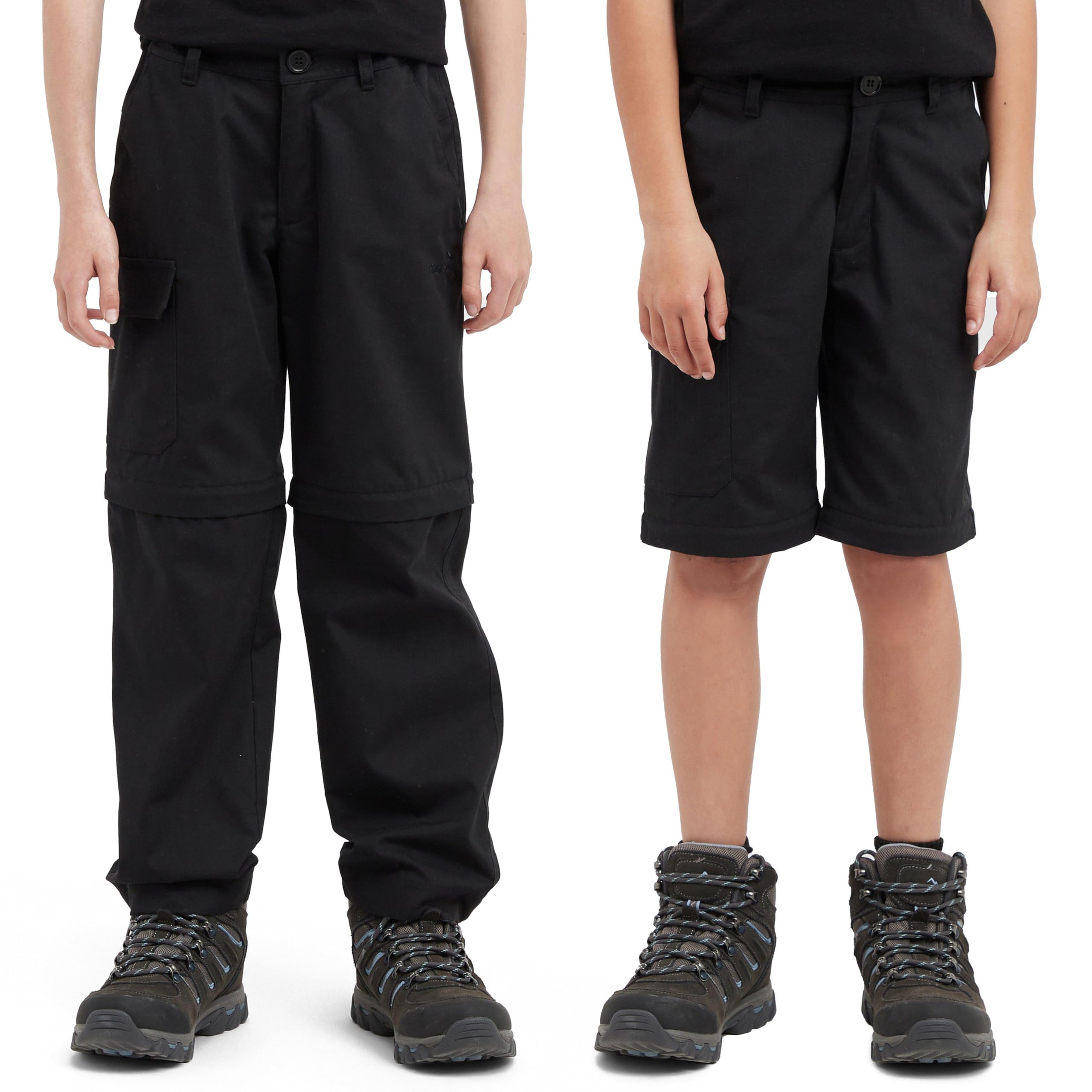 Peter Storm Unisex Kids Black Kids' Ramble Zip Off Trousers 9-10Y