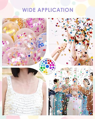 Miniatura 5 de Lentejuelas y lentejuelas sueltas redondas de 3.53 onzas de color mixto a granel para vacaciones, apliques de manualidades, manualidades y adornos,