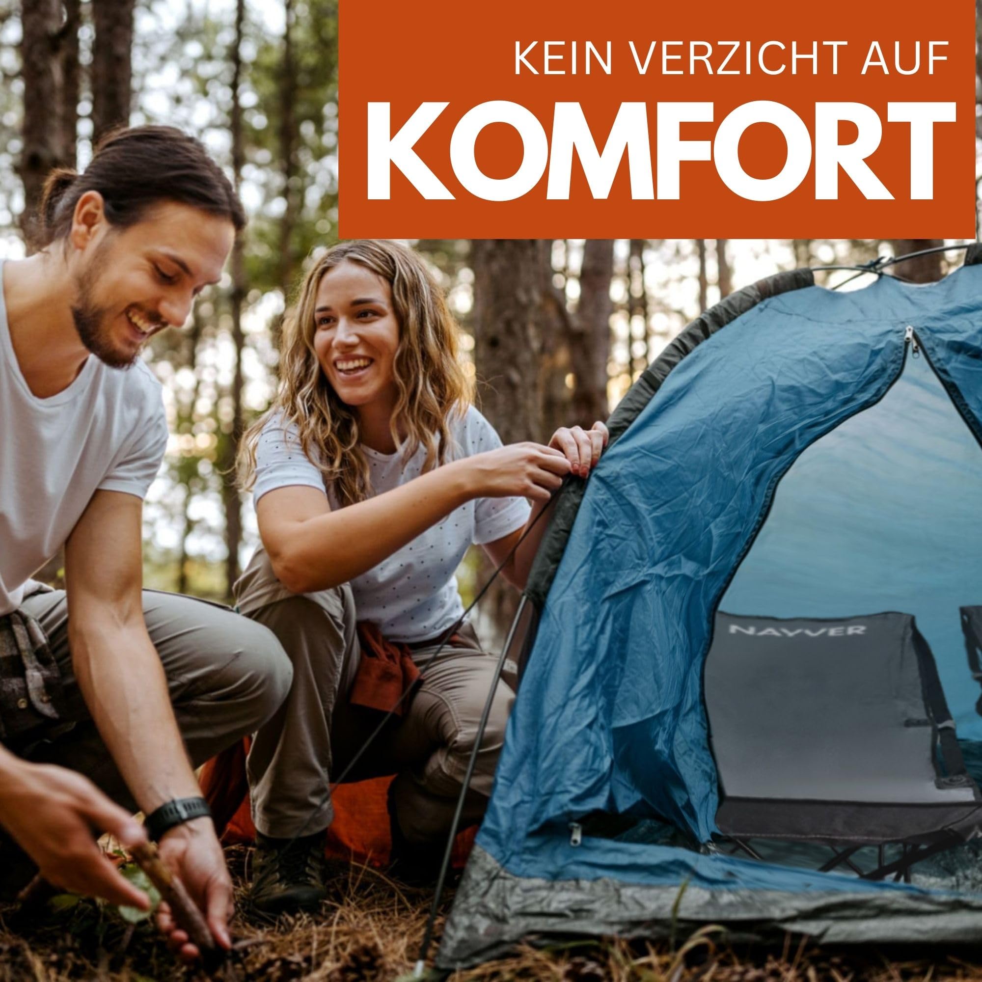 Camp Bed Campingliege, Anthrazit | Robust & Leicht, Schnell Aufgebaut, Tragkraft bis 150kg, Mit Tragetasche, Klappbar & Platzsparend
