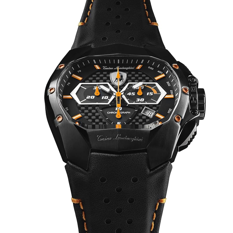 Tonino Lamborghini GT1 Chronograph Watch Orange Carbon T9GB