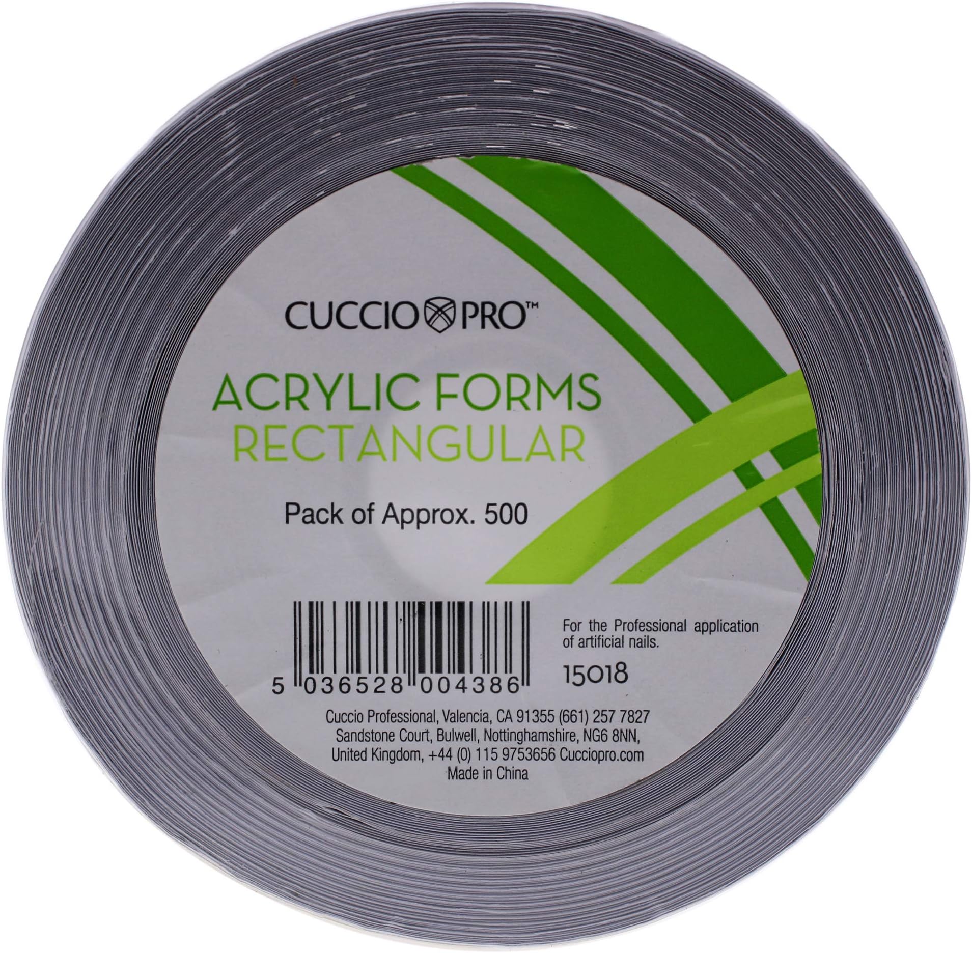 Cuccio Pro Acrylic Nail Forms Rectangular 500 Pc, 500count