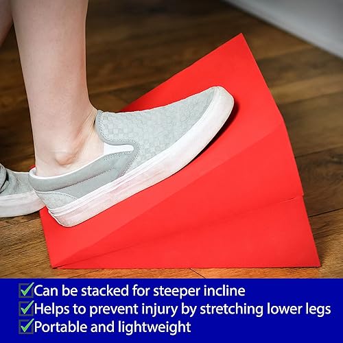 Miniatura 4 de Trademark Innovations Cuña elástica inclinada de espuma de 12" - Juego de 2 (rojo ladrillo)