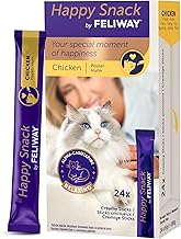 Happy Snack by FELIWAY - Box of 24 Chicken Flavour Sticks. Relax your cat around a moment of complicity Presented as a creamy treat.