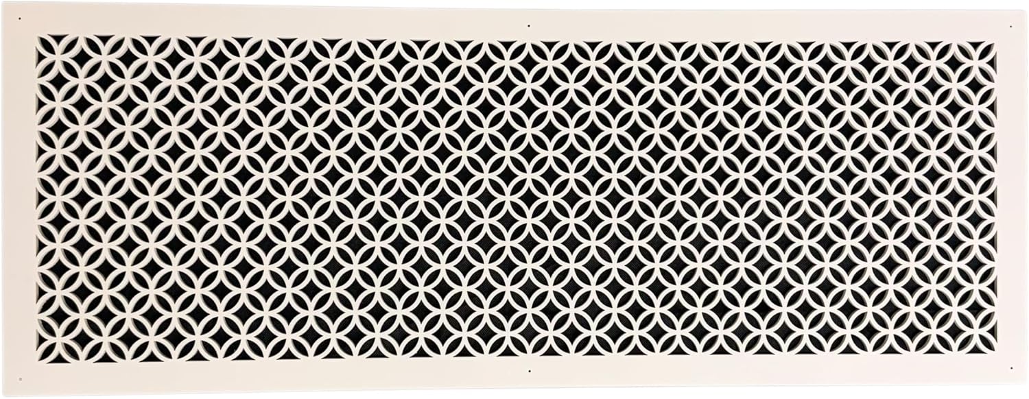 Vent Cover for walls and ceiling 1/4" Thick Primed white Custom Size Fan cover Wall Register Ceiling Register Air Return ventilation cover Style # 2 (30" x 6" Duct (32" x 8" Register))