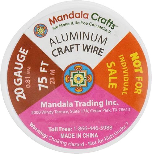 Vista 664 de Mandala Crafts Alambre de aluminio anodizado de calibre 8 para hacer joyas, alambre neutro flexible de color de 128 pies, flexible y flexible