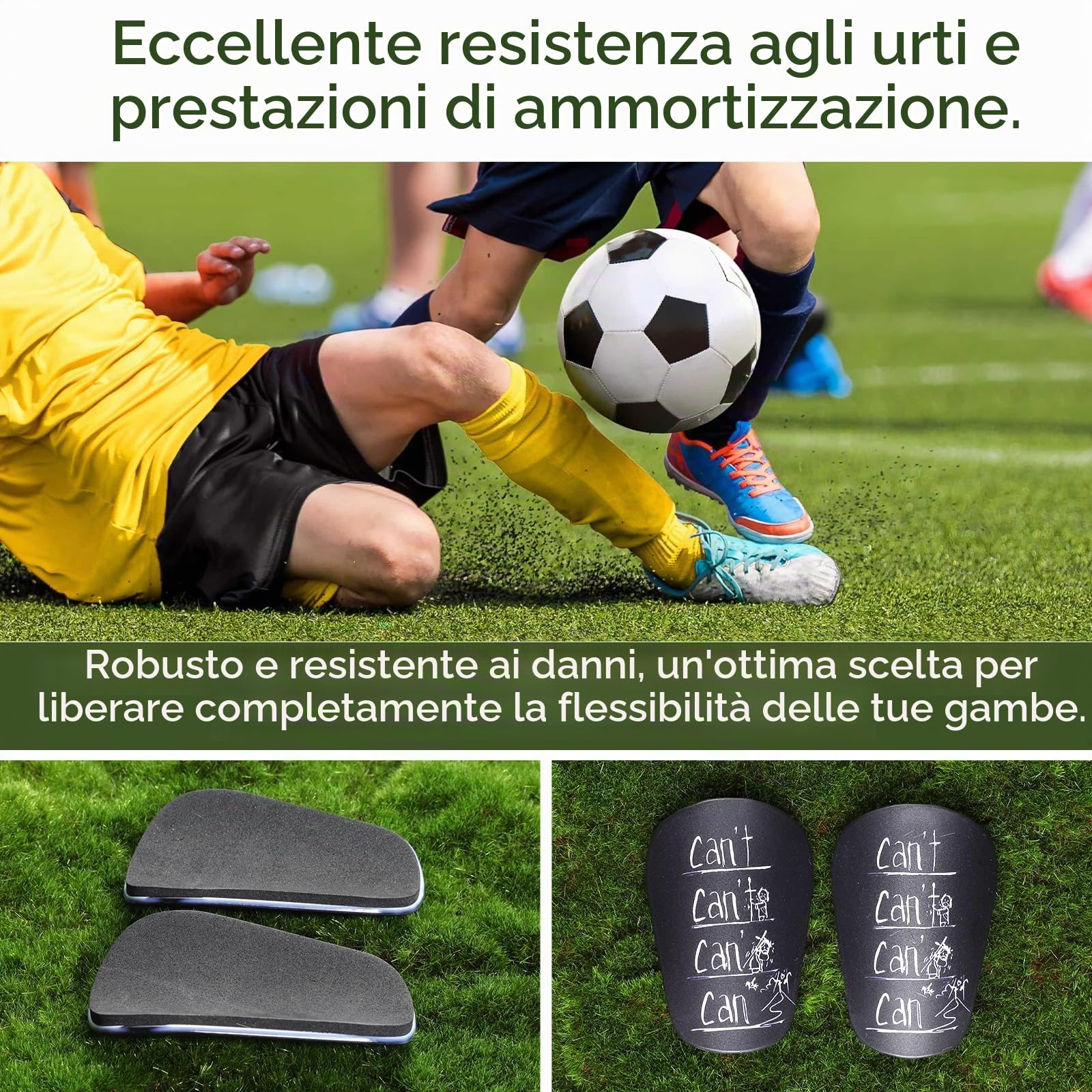 Tyqour Parastinchi da Calcio Mini - Protezione per Stinchi per Bambini, Ragazzi e Ragazze