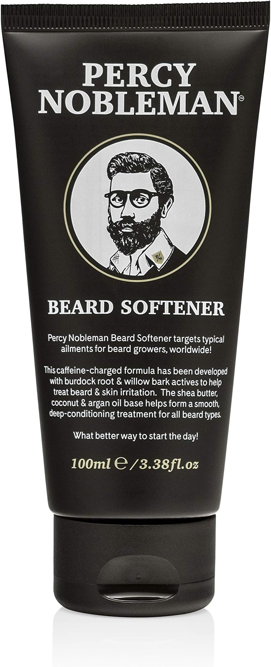 Beard Softener – Rinse-Out Beard Conditioner with Shea Butter, Coconut & Argan Oils – Strengthening Burdock & Willow Bark Formula – Smooths, Hydrates & Tames Coarse Beards (100ml)