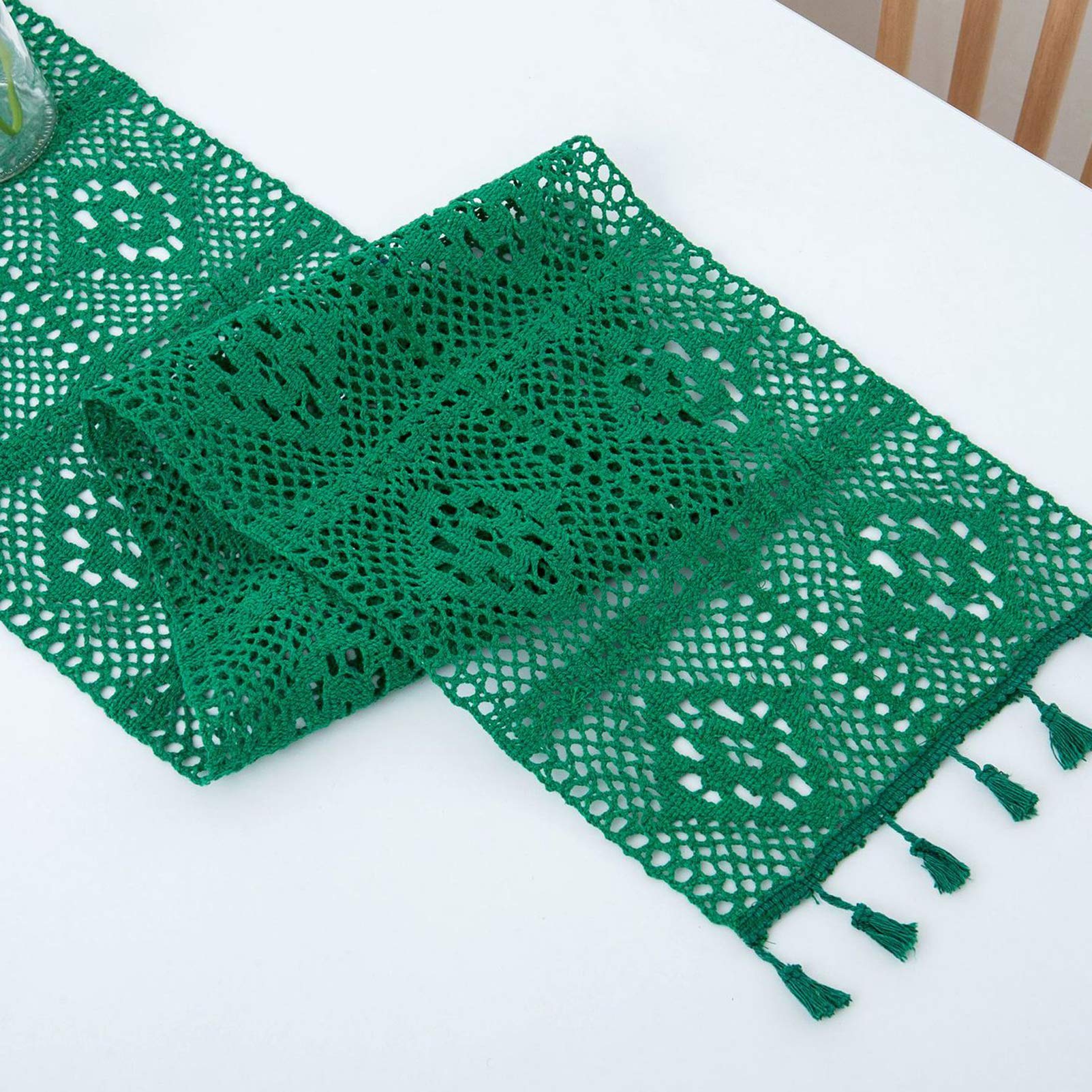 Tappeto all'uncinetto realizzato al 100% in cotone riciclato