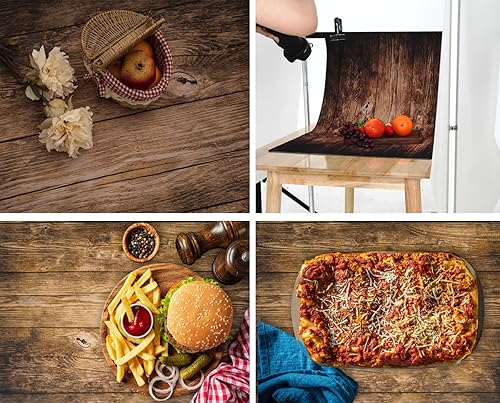 Miniatura 6 de Kate Alfombrillas de piso para fotografía, color marrón, rústico, para fotografía, tapete de madera para recién nacidos, accesorios de fotografía,