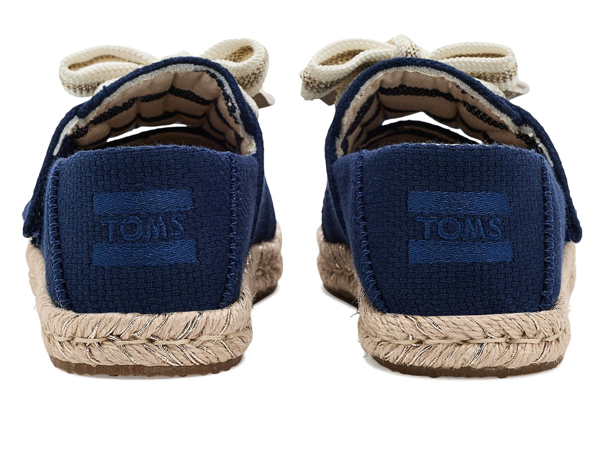 TOMS Alpargata Carolina con Cordones para niña, Tejido Azul Marino, Talla 3