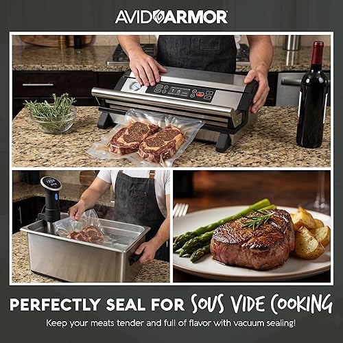 Miniatura 7 de Avid Armor Sellador al Vacío A420XL – Barra de Sellado de 16" de Ancho para Bolsas Más Anchas, Compatible con Rollos de 50 pies, Sella Múltiples